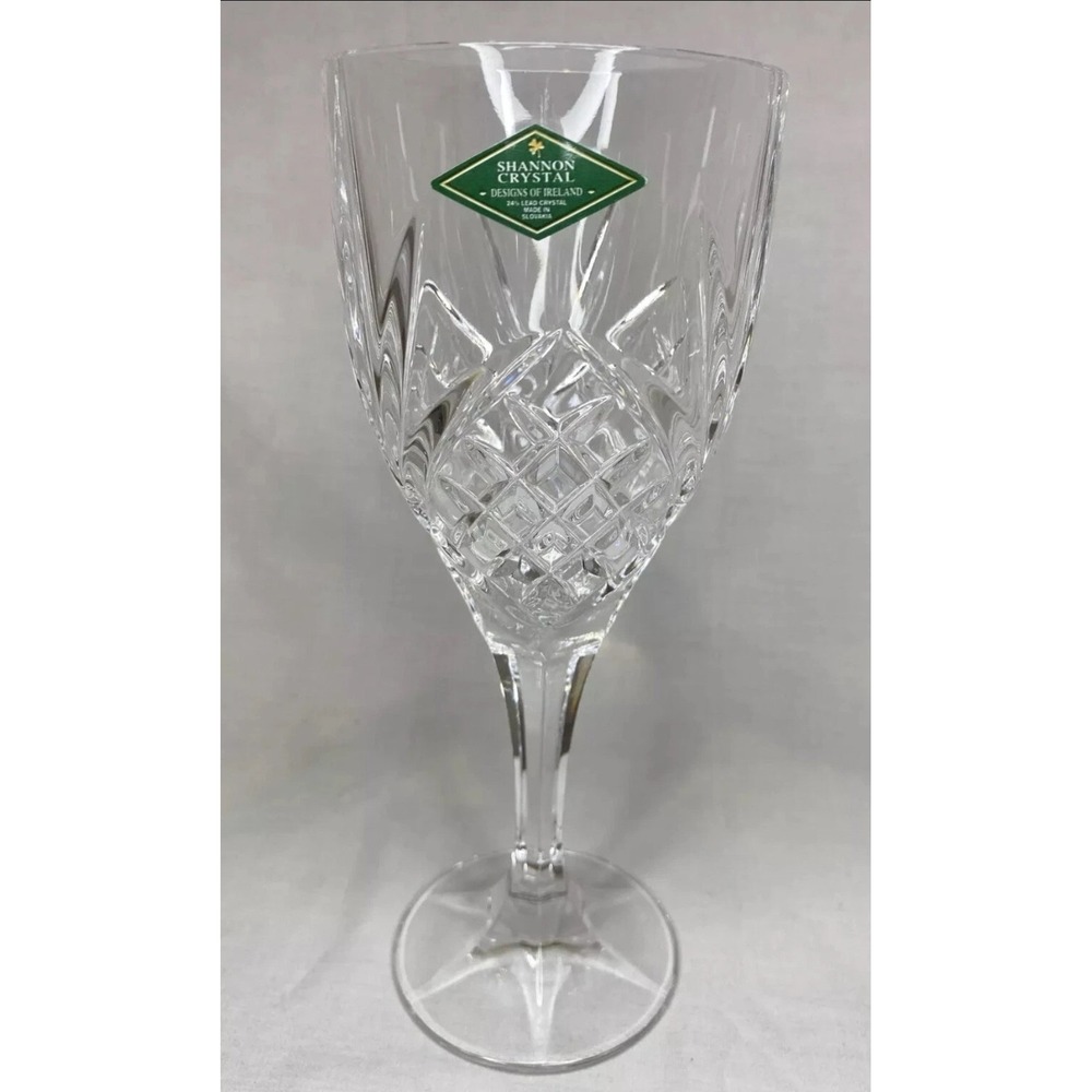 Godinger Shannon Crystal Wine Goblet Slovakia 24% Lead Glass 9 Oz. Style 2590
